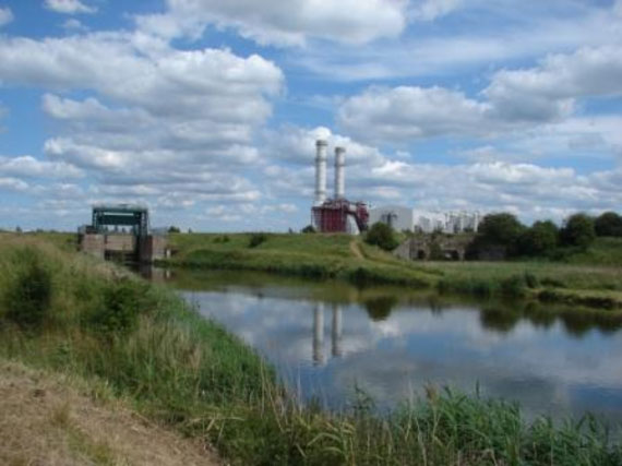 The sluice at Sutton Bridge, assisting in protecting the land on which Sutton Bridge Power Station is built.