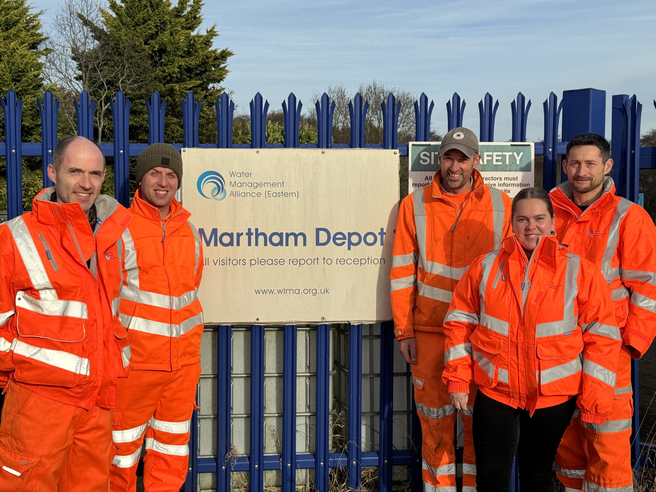 Members of the Broads Internal Drainage Board Operations Team photographed at the Martham Depot.