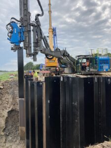 Piling works at Westmere outfall