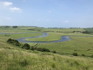 The meandering waters of the Cuckmere River in the Cuckmere Valley, at Cuckmere Haven 