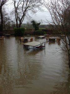 Flooding in East Sussex, due to heavy rain fall inundating the Cuckmere River.